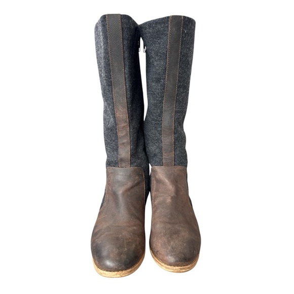 CAT by Caterpillar Sabrina Wool & Leather Tall Zip Up Riding Boots Size 8 - Picture 2 of 8